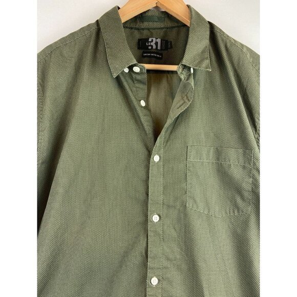 Le 31 Simons Men's Short Sleeve Green Semi-Fit Shirt Size XL - Picture 6 of 10